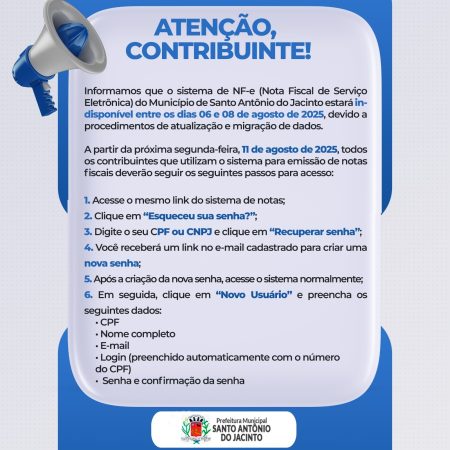 Atenção Contribuinte!