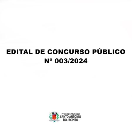 Edital de Concurso Público Nº 003/2024