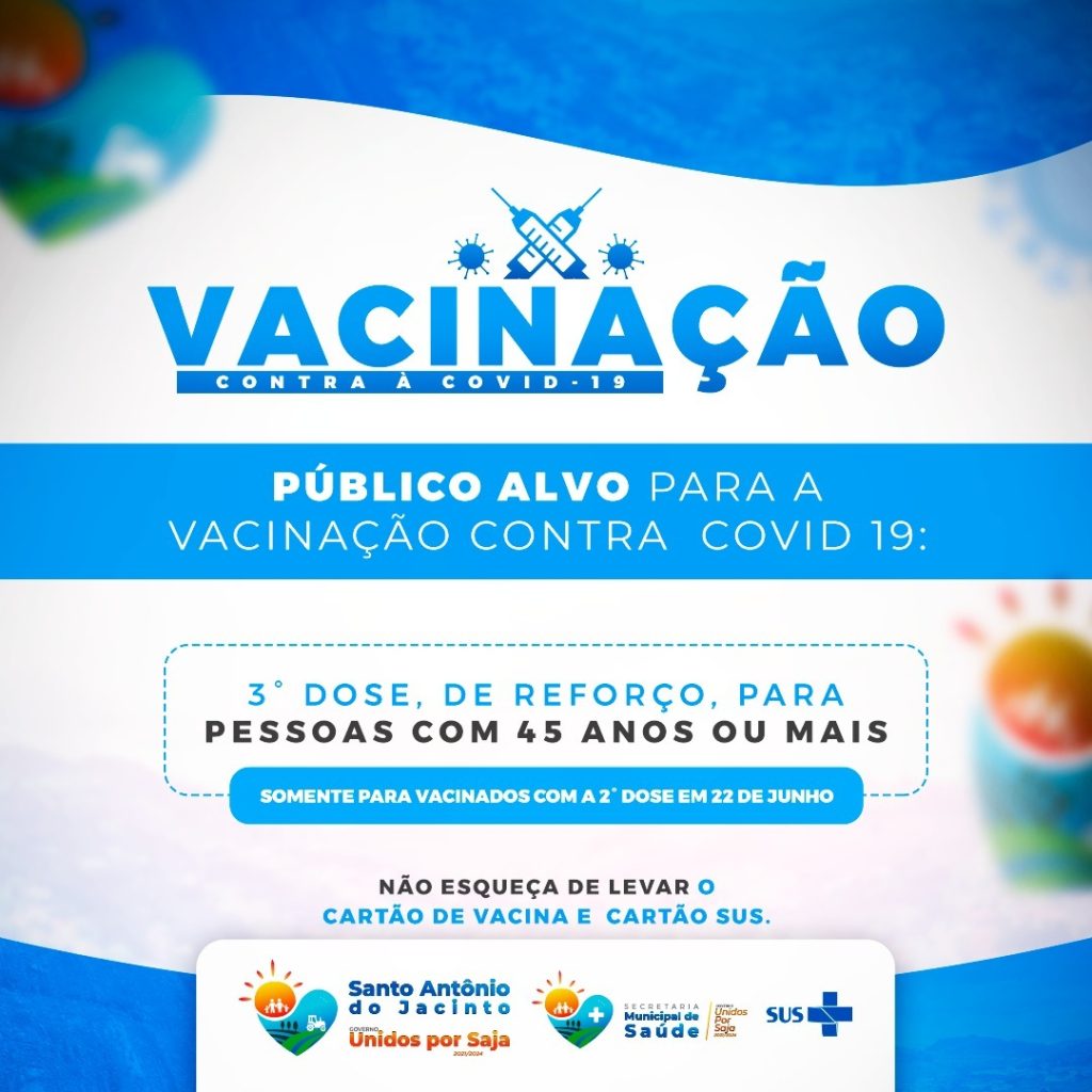 3ª Dose de Reforço, para Pessoas Com 45 Anos ou Mais