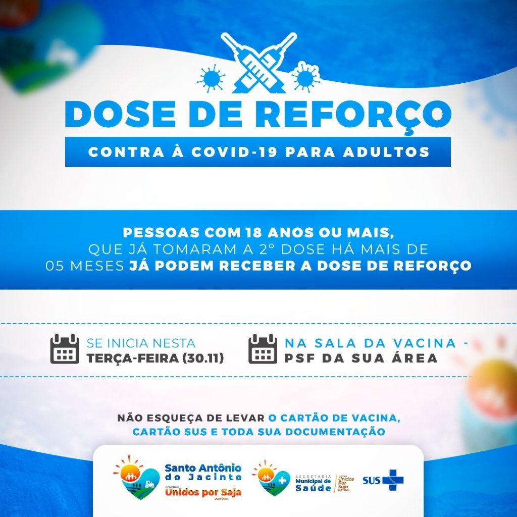 Dose de Reforço Contra a Covid-19 para Adultos de 18 Anos ou Mais
