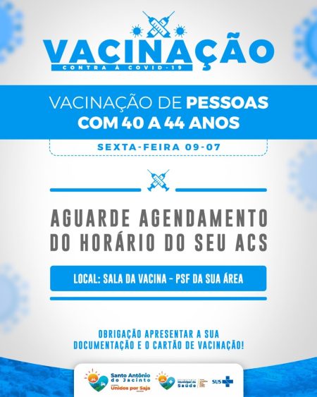 Vacina Contra o Covid 19 de Pessoas Com 40 a 44 Anos