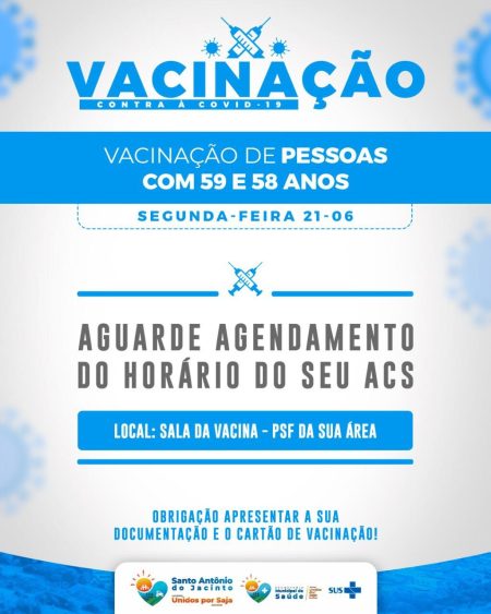 Vacina Contra o Covid 19 de Pessoas Com 59 e 58 Anos